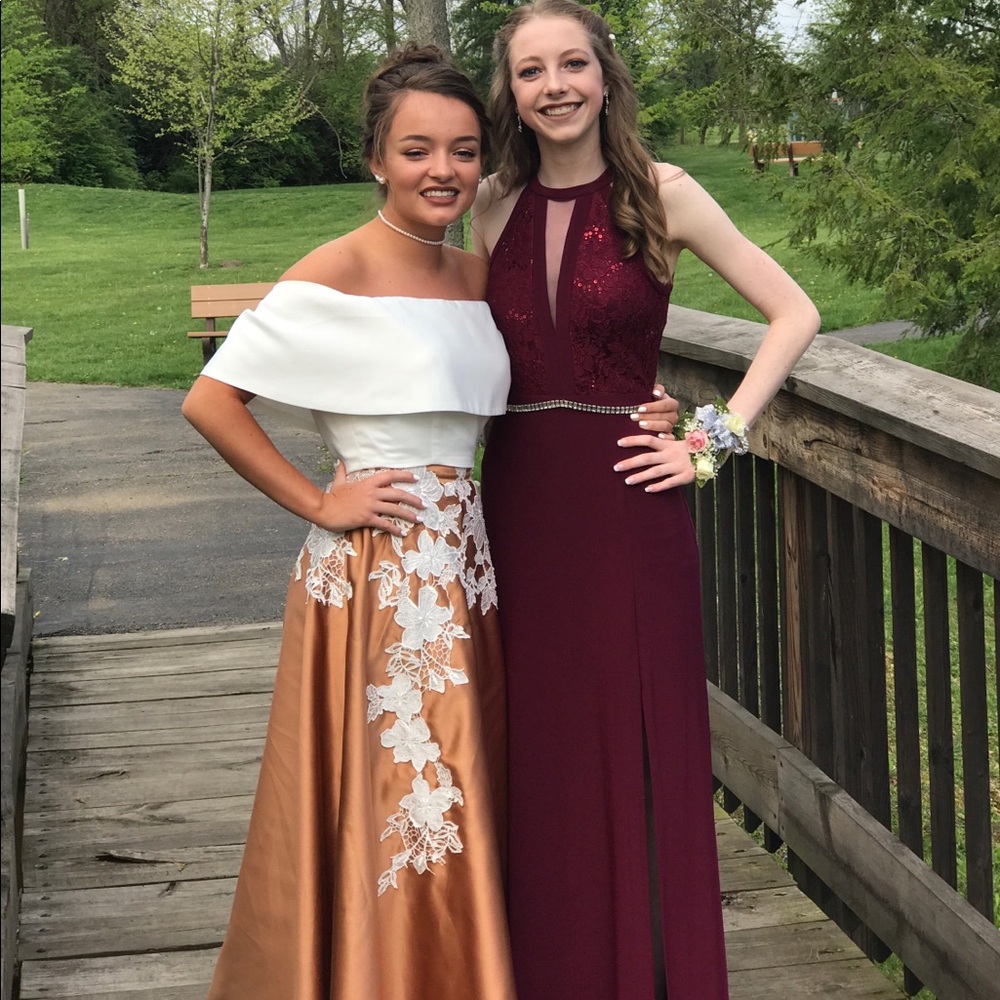 2 piece prom dress
